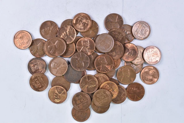 1940's & 1950's AU/BU Red Brown Lincoln Wheat Cent Roll *983