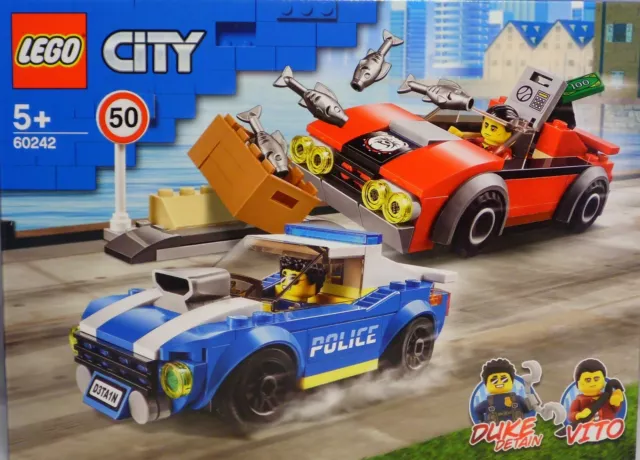 LEGO Police 60242 Arresto in autostrada Duke Vito 2 veicoli cassaforte NUOVO