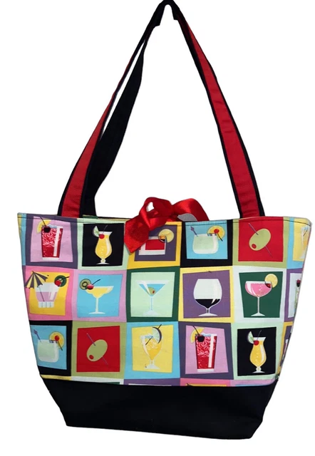 Sheila Bee Handmade Hand Shoulder Tote Bag Purse Novelty Cocktails Martini Sheila Bee Handmade Hand Shoulder Tote Bag Purse Novelty Cocktails Martini