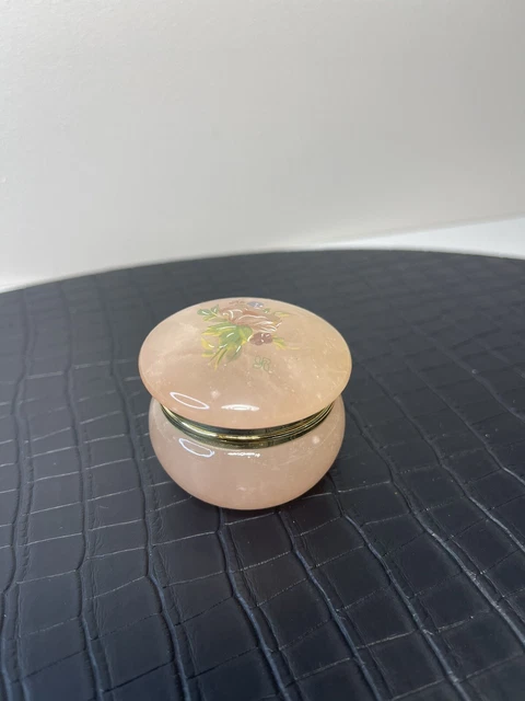 Ancienne Petite Boîte Pilulier En Miroir Décoré – Vintage French Antique Deco