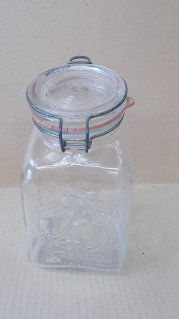 POT À BISCUITS en verre travaillé, avec anse et couvercle (H : 15 cm) EUR 40,00 - FR