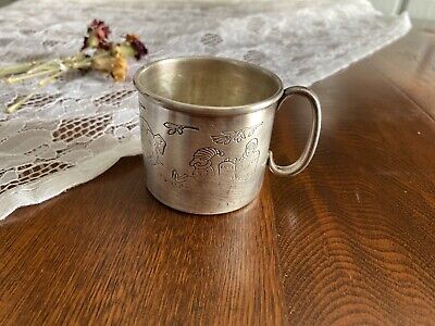 Vintage Silver Plated Kids Cup - Victorian Plate - E.P Copper