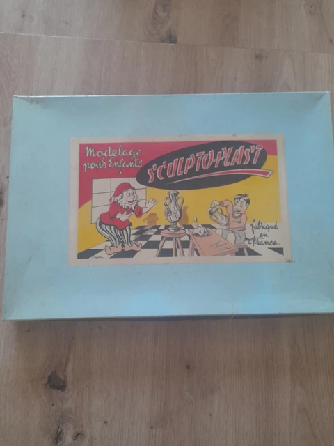 Boîte en bois ancienne 'Jeux Multiples' des années 1960