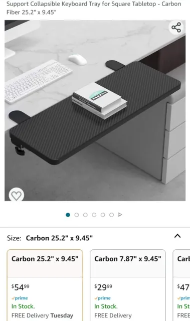 Siiboat Desk Extender Ergonomic Computer Table Carbon 25.2"x 9.45" Keyboard Tray