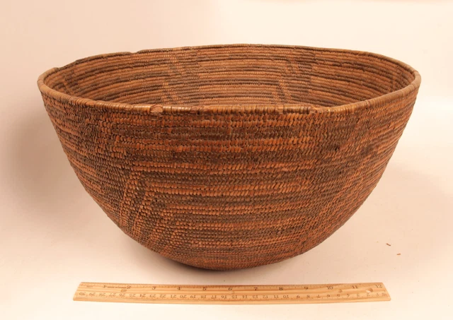 GIANT! Antique  Arizona Pima Basketry Bowl 15" x 8" c.1890s
