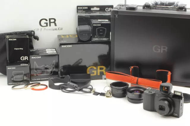 【Top Mint SH:2788】 Ricoh GR II Premium Kit GV-1 GW-3 GH-3 16.2MP Digital Camera