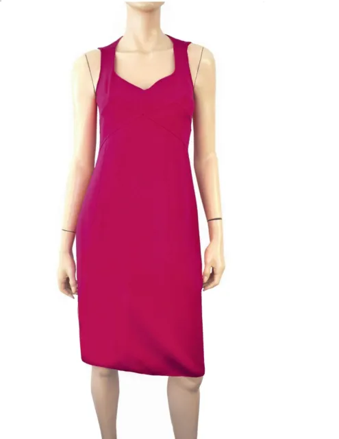 MICHAEL KORS COLLECTION Sleeveless Zinnia Pink Stretch Wool Dress 8