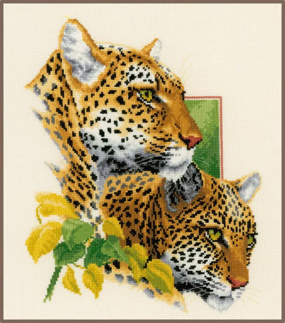 Vervaco Amazing LEOPARD DUO Counted Cross Stitch KIT Aida Chart Pattern F108