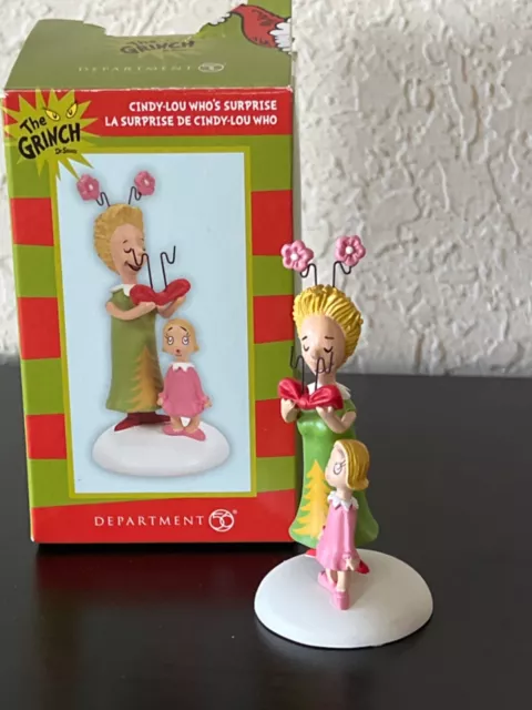 Dept 56 Dr.Seuss The Grinch  CINDY LOU WHO'S SURPRISE 3" Figurine NEW-BOX AS IS