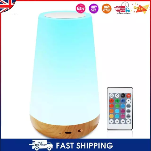 LED Colorful Touch Control Night Light Dimmable USB Rechargeable RGB Table Lamp