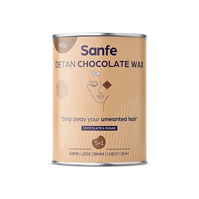 Sanfe Detan Chocolat Cire Pour Lisse Épilation Bras, Jambes & Corps 600g