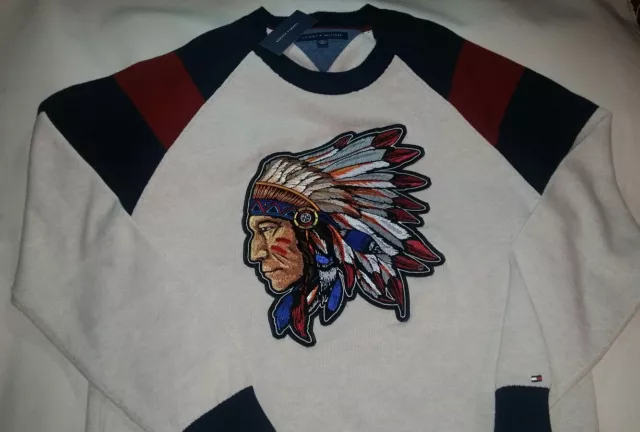 Pull tricoté Tommy Hilfiger American Aztèque Indien Chief Head 2