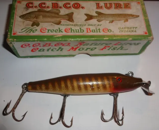 Vintage Creek Chub #701 Lure Pikie Minnow Perch Finish w/ Original Correct Box