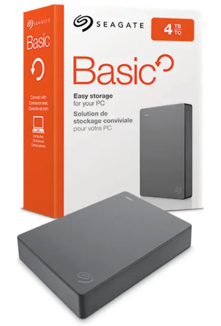 Seagate Basic, 4 TB,Hard Disk Esterno Portatile USB 3.0 PC,NOTEBOOK,PLAYSTATION