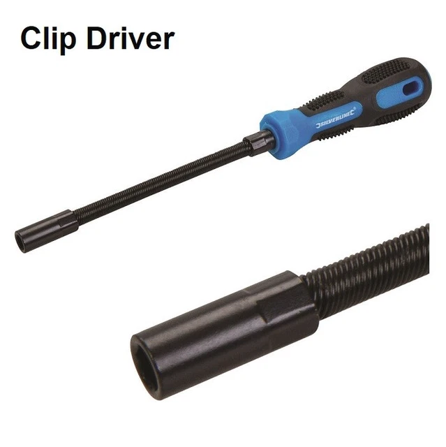 SILVERLINE STIFF FLEXIBLE Shaft Jubilee Hose Clip Screwdriver 7mm Hex
