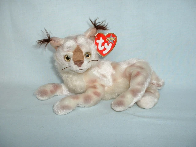 TY BEANIE BABIES TRACKS THE LYNX CAT Cuddly Soft Plush Toy With Tag BABY/KITTEN