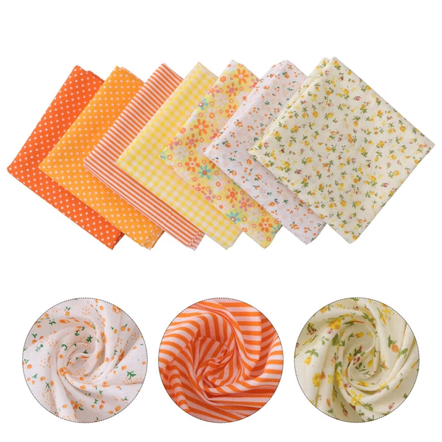 7 PCS Printed Squares Cotton Fabric Bundles Patchwork Cloth