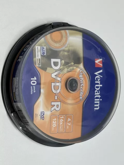 10x Verbatim LightScribe DVD-R Rohlinge 4.7 GB 16x speed 120min