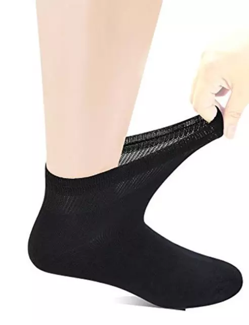 Yomandamor Men's Bamboo Diabetic Ankle Socks with Seamless Toe and