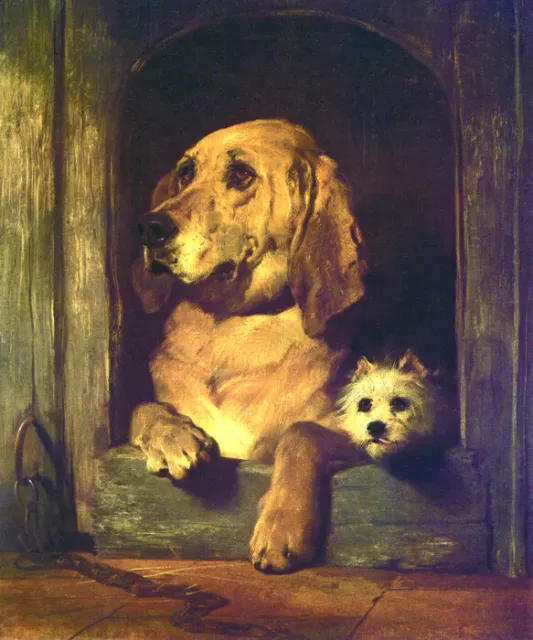 Dog Dignity And Impudence Dogs Friendship Animal Painting By Landseer Repro
