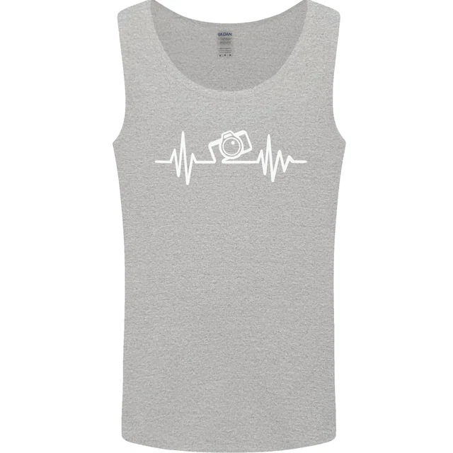 Photography Pulse Photographer ECG Mens Vest Tank Top