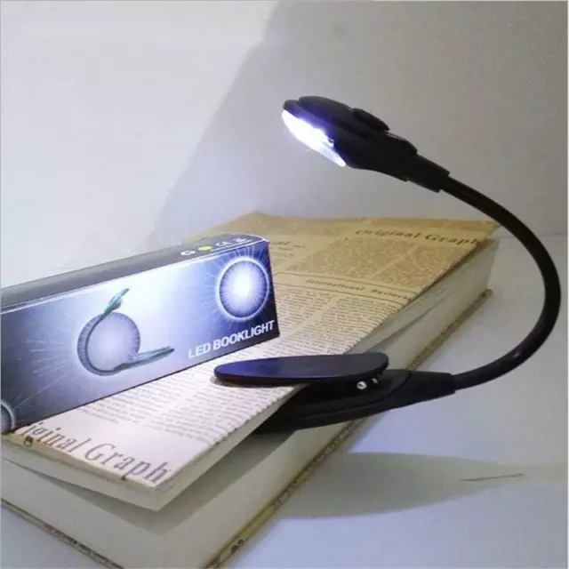 Portable Led Book Light - Mini Clip-On Flexible Bright LED Reading Lamp