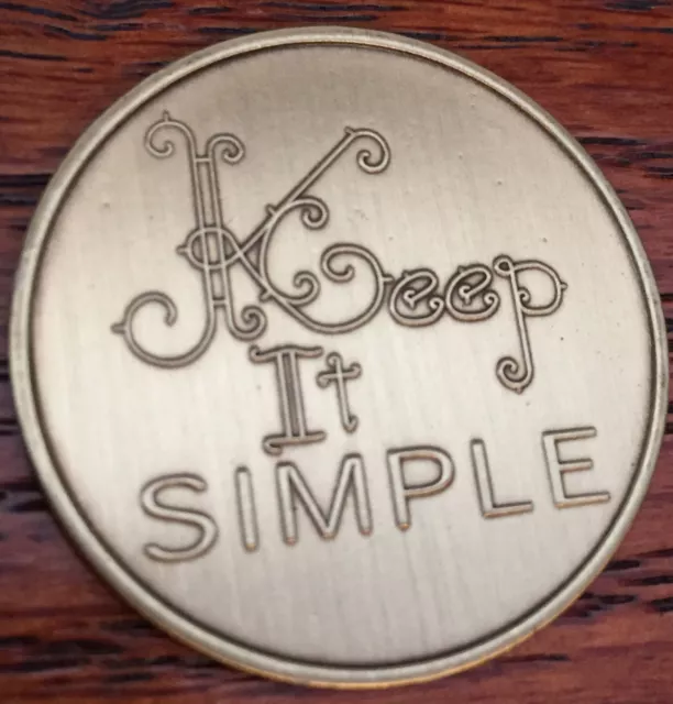 Keep It Simple Serenity Prayer Bronze Recovery Medallion Coin AA NA Chip