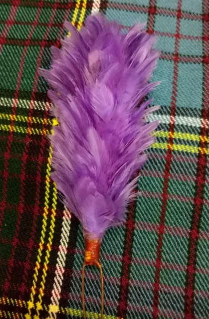 Feather Plume Hackle Purple Scottish Glengarry Cap/Balmoral Hat Plume Hackles 6"