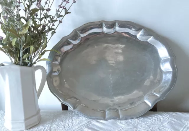 Wilton Armetale Chippendale Oval Tray Large 20 x 15.5 Serving Platter