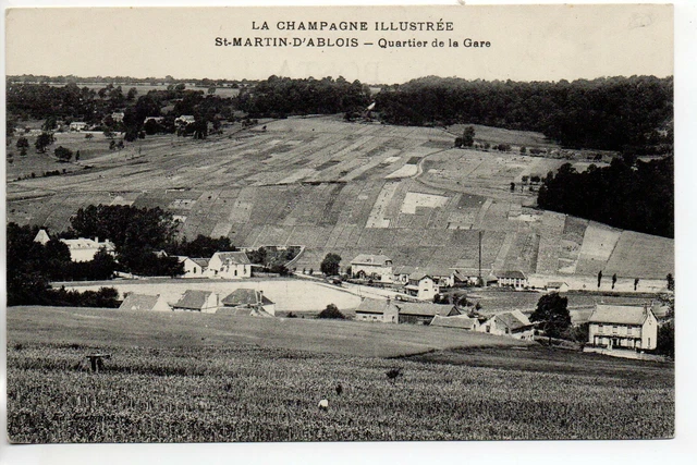 SAINT MARTIN D' ABLOIS - Marne - CPA 51 - vue sur le quartier de la gare