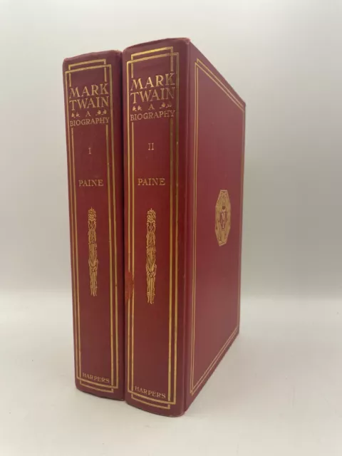 Mark Twain Biography 1912 1St Edition Harper Brothers Paine Vol 1 & 2