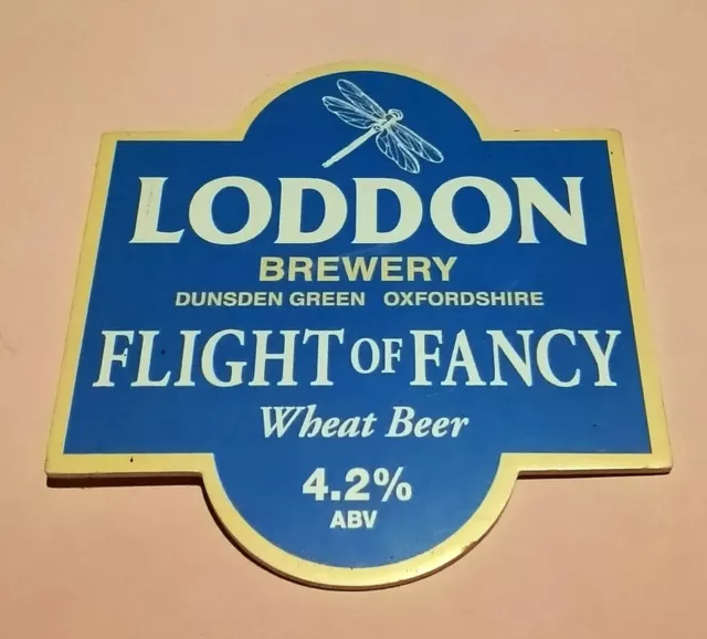 Loddon Brewery Flight Of Fancy Ale Beer Pump Handle Clip Badge 4.2 % Abv Oxford