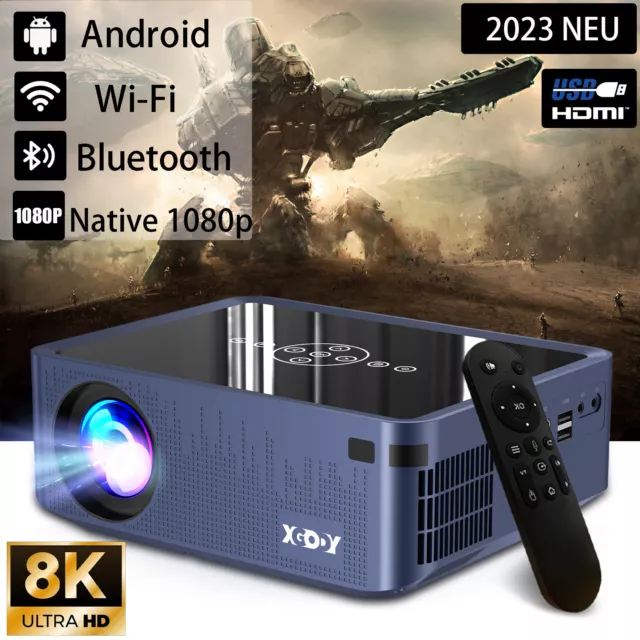 2024 NEU Android Beamer Projektor 4K LCD 2.4/5G WiFi Bluetooth UHD Heimkino HDMI