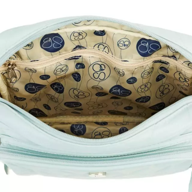 Samantha Brown QUILTED CrossBody Bag In Light Blue TEAL Brand New Purse 644289 3