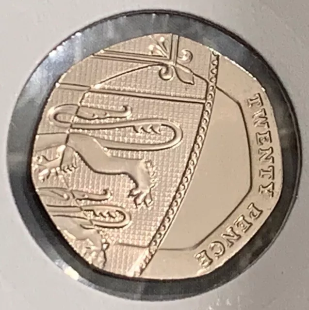 2017 Brilliant uncirculated Shield segment 20p Coin Twenty Pence Bunc Unc UK 17