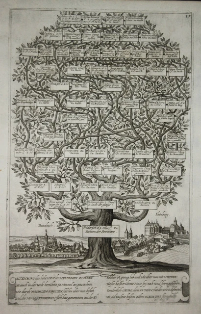 Butzbach Hessen Altenburg Thüringen Grabado Ceder-Baum Aspecto 1661