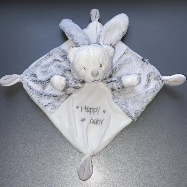 Doudou plat ours déguisé en lapin blanc gris Happy Baby ORCHESTRA PREMAMAN -