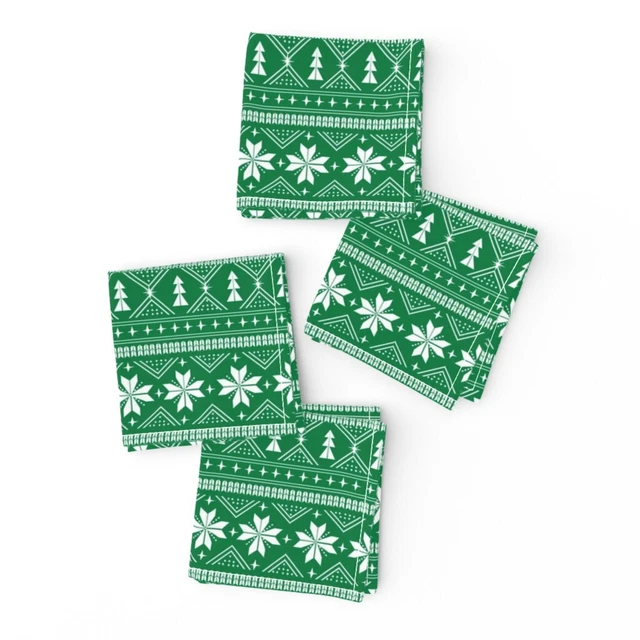 Cocktail Napkins Scandinavian Nordic Ugly Sweater Christmas Christmas Set of 4