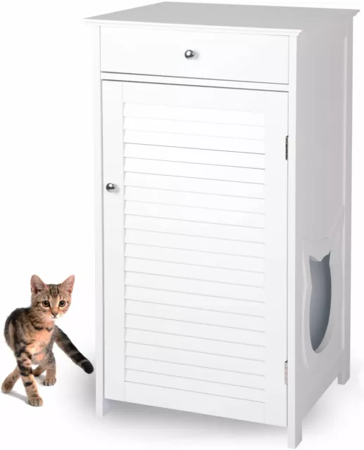 Katzenschrank pour Bac à Litière Chat Maison à Armoire Commode Toilette de