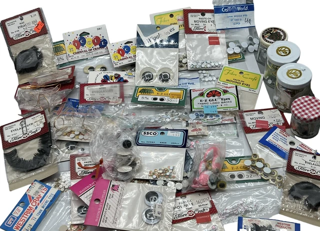 Enorme Lote De Colección De Ojos Movedores Colores Tallas Ovalado Gafas Apretadas Más Selladas