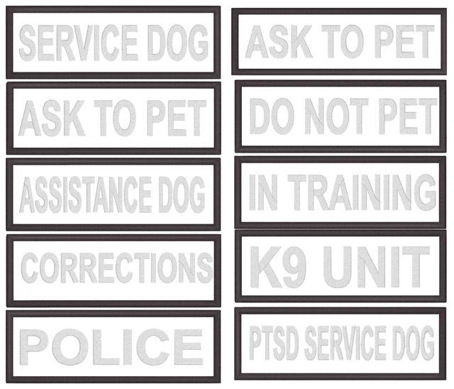 Service Dog Patches (2-Pack) Highly  Embroidered for Dog Vest &Harness