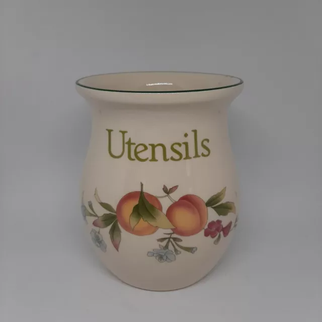 TG Green Pottery Cloverleaf Peaches & Cream Utensil Jar Pot Vintage England