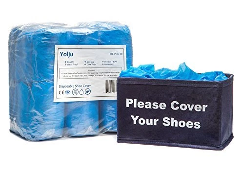 300 Pack Disposable Shoe Covers with a Bonus Small Storage Box | Waterproof,