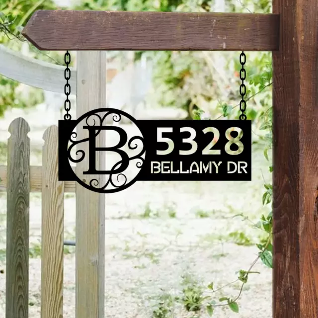 Hanging Address Plaque Custom Address Sign Metal Address Sign House Number Sign