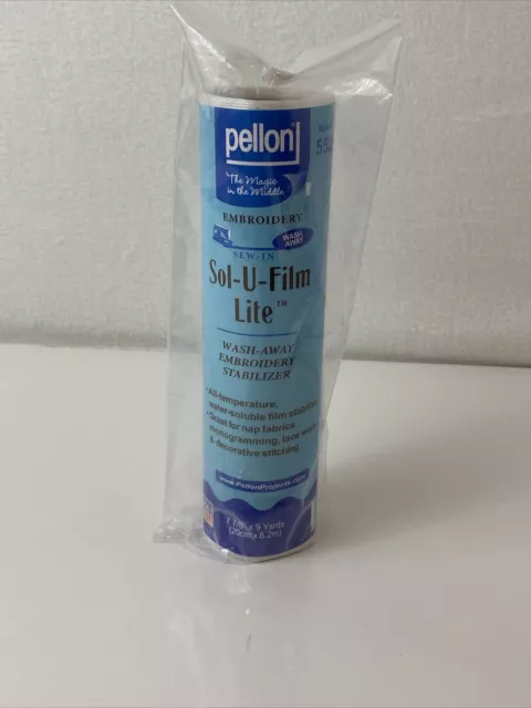 Pellon Sol-U-Film Wash Away Embroidery Stabilizer-Clear 8"X9yd