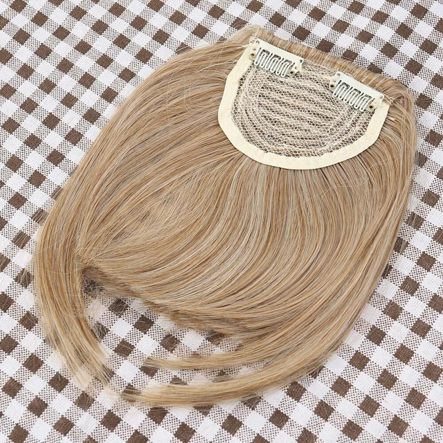 Extensiones de vello frontal pinzas flecos flecos poni humano peluca francesa