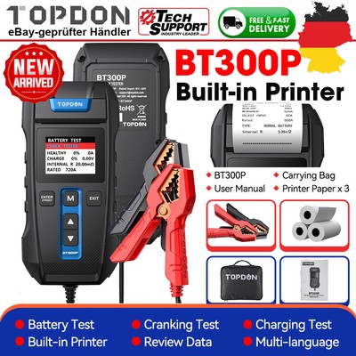 AUTO Batteria Auto Tester batteria revisore assemblato con stampante 12-24v 100-2000cca 