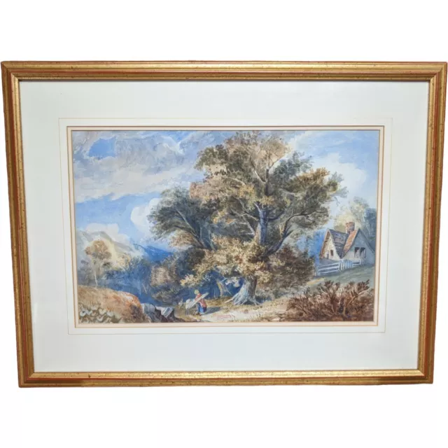 Large Extensive 19th century Watercolour Signed E Baker 1871 Pastoral Landscape