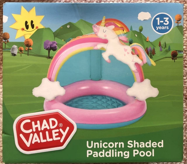NEW CHAD VALLEY Unicorn Shaded Paddling Swimming Pool Baby/Toddler