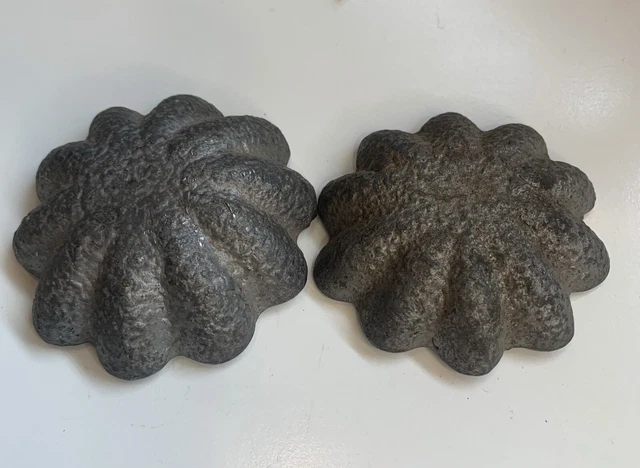 Pair of Cast Iron Flower Paperweights Heavy